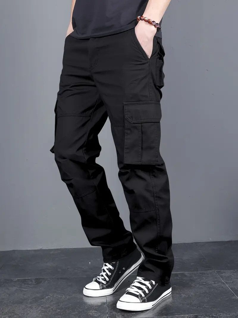 FABRIPPLE Men's Black Cargo Pants – Premium Fabric - Image 3